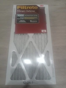 Filtrete 12x24x1 Mpr1000 Furnace Filter 2 Pack Micro Allergen Defense New Sealed - Picture 1 of 6