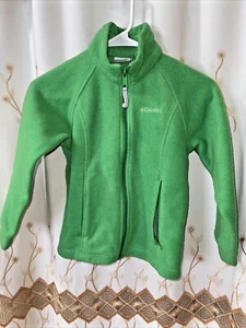 COLUMBIA KIDS JACKET GREEN LONG SLEEVE ZIP UP SIZE 7/8 - Picture 1 of 4