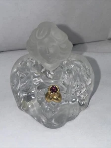 FENTON Schutzengel klar Milchglas Turmalin Okt Geburtsstein Briefbeschwerer - Bild 1 von 11