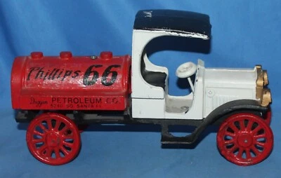 Vintage Reproduction Cast Iron Phillips 66 Tanker Truck Duggan Petroleum - Image 1 of 4