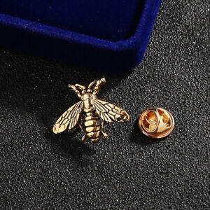Metal Antique Gold Retro Small Bee Insect Brooch Suit Coat Shirt Lapel Pin Badge