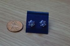 2.10ct Cornflower Blue Iolite Earrings Fine Sterling Silver 6.4mm ~ VVS No Heat