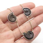 SCUCCATO 835 Silver Gold Plated Vintage Italy Fossil Station Chain Necklace 14"