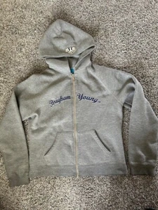 Youth BYU Gray Hoodie Zip-up Good Condition! - Picture 1 of 2
