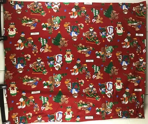 Project Linus Vintage Christmas Teddy Bear Design Blanket  Approximately 42”x35” - Picture 1 of 12