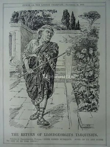 LLOYDGEORGIUS TARQUINIUS - DEPARTMENTAL POPPIES Original WW1 1919 Cartoon - Picture 1 of 2
