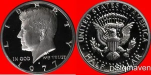 Kennedy 1977 vestido medio dólar camafeo profundo gema prueba - Imagen 1 de 1