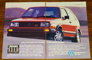VOLKSWAGEN GTI 16V MK2 PRINT AD MAGAZINE ADVERTISEMENT VW FOLLOW THE LEADER - Picture 1 of 4
