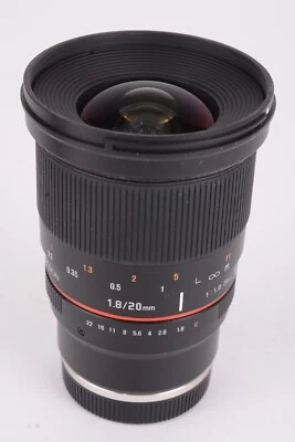 Rokinon 20mm f/1.8 ED AS UMC Wide Angle Prime Camera Lens For Sony E #T-15112 - Image 1 of 4