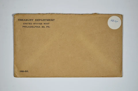 1958 Philadelphia US Mint Proof Set Envelope Only - No Coins Cover
