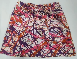 Vtg Craig Craely 60s/70s Wrap Mini Skirt splatter paint Mod Short Skirt Sz 12 - Picture 1 of 12