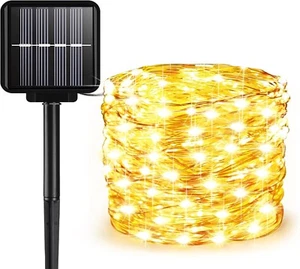 Solar String Lights Outdoor, 33 Feet 100 LEDs 8 Modes Solar Fairy Lights - Picture 1 of 7