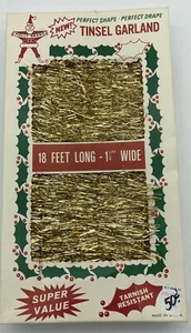 De colección. Nuevo Oropel Dorado Marca Holly 18' Antiguo a Prueba de Llamas Caja Original - Imagen 1 de 7