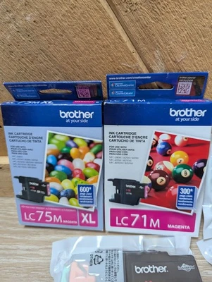 5x Brother LC75M XL, LC71M, LC71Y Magenta Yellow Ink Cartridges Sealed EXP Lot - Image 1 of 4