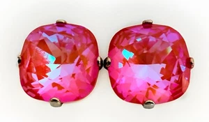 Swarovski Crystal Cushion Fancy Stone 4470 Royal Red DeLite 12mm Qty:2 - Picture 1 of 2