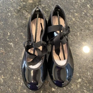 Capezio girls Jr. Tyette Tap Shoe Black Patent 1 N US Little Kid NEW - Picture 1 of 14