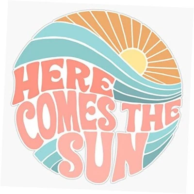  Виниловая наклейка Pink Groovy Here Comes the Sun на бампер 5 дюймов  - Изображение 1 из 2