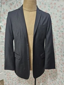 CLASS CLUB, BOY'S BLACK WOOL BL 2PC LINED STRAIGHT LEG PANT SUIT, SIZE 18/20 - Picture 1 of 17