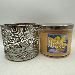 Bath & Body Works Slatkin & Co HONEYSUCKLE 3 Wick Candle 14.5 Oz - Picture 1 of 9