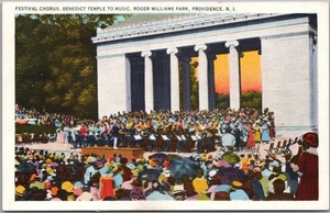 c1930s PROVIDENCE, Rhode Island Postcard "FESTIVAL CHORUS, Roger Williams Park" - Picture 1 of 2