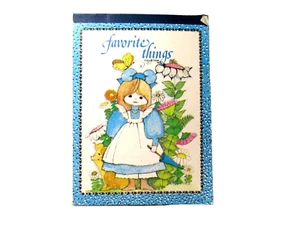 Vintage Note Pad Garden Girl Butterfly Pig Sunflowers 1978 Montag - Picture 1 of 3