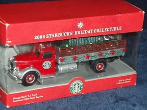 #1 CORGI 2003 STARBUCKS 1940s VINTAGE MACKLJ CAB 2 DROPSIDE TRUCK 1/50 - Picture 1 of 10
