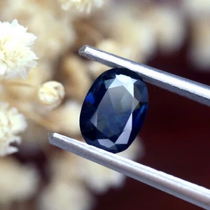 Certified 1.03ct Natural Greenish Blue Sapphire Madagascar Rose Cut Oval 7.5x5mm - Picture 1 of 5