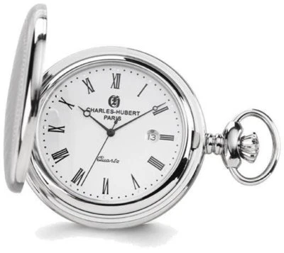 Charles Hubert Stainless Steel Oval Design Pocket Watch - Image 1 of 3