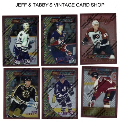 1995-96 Topps Finest Hockey 1-189 / SEE DROP DOWN MENU 4 CARD U WILL RECEIVE - Image 1 of 4