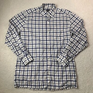 Solemare Maus Hoffman Button Down Shirt Mens Medium Blue Plaid Italy - Picture 1 of 13