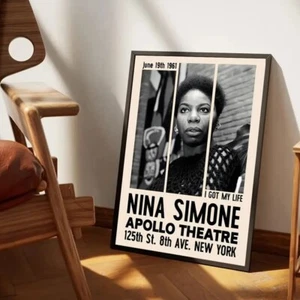 Nina Simone Concert Poster, Apollo Theatre 1961 Music Wall Art, Black Soul Jazz - Picture 1 of 4