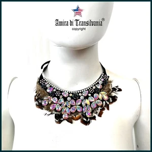choker jewelry collar woman jewel necklace embroidered crystal fashion collier - Picture 1 of 24
