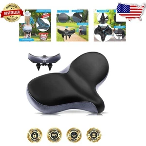 Wide Noseless Bike Seat with Shock-Absorbing Springs - Upgrade Your Ride Today! - Picture 1 of 8