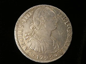 1792 Mexiko Silber 8 Reales Spanischer Kolonial Dollar schöne Erhaltung - Bild 1 von 2