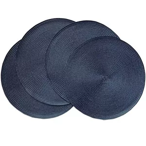 Fashion Round Woven Polypropylene Plastic Placemats Set Of 4 Nonslip Washable n - Picture 1 of 8