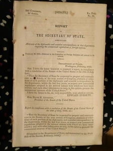 1853 Sec of State REPORT Senate 32nd Congress 2d Session Ex Doc 52 FOREIGN TRADE - Picture 1 of 7