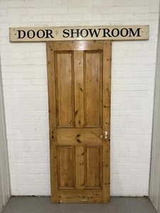 Reclaimed Vintage Old Victorian Pine Internal 4 panel Door 1945 x 735 or 730mm - Picture 1 of 24