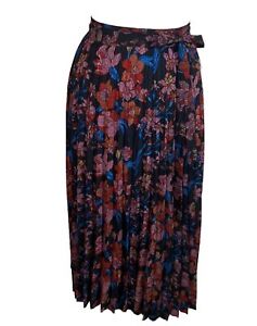 NWT LulaRoe Deanne Multicolor Floral Accordion Pleat Maxi Wrap Skirt Size L
