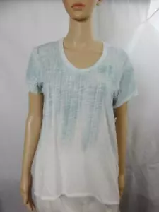 T-shirt Wilt Boyfriend verde/bianco ombreggiato manica corta orlo alto basso taglia XS nuova con etichette - Foto 1 di 6