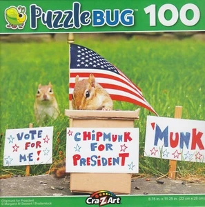 NUEVO Rompecabezas Rompecabezas 100 Piezas ~ Ardilla para Presidente - Imagen 1 de 1