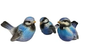 3 Lot Vintage Goebel W Germany Blau Vogel Spatz Figuren + 2 Überraschungs Gratis Geschenke - Bild 1 von 9
