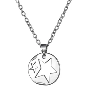 Pendant Necklace Warped Star Necklace Chain Necklace Jewelry Silver Fashion - Picture 1 of 3