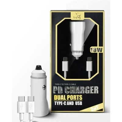 2 in 1 PD Fast Type C Dual Ports Car Charger for iPhone 15 Pro Max,15 Pro,15 WH - Image 1 of 4