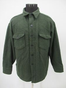 S3766 VTG L.L.Bean Men's Wool Button Up Work Shirt Jacket Size XL