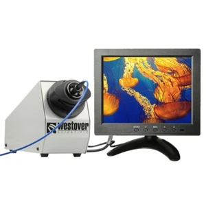 Desktop 400X Optical Fiber End Face Inspection Microscope 1.25/2.5mm +8'' Screen - Picture 1 of 13