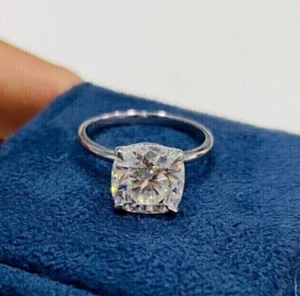 2Ct Cushion Cut Diamond Wedding Ring IGI Certified Lab Grown Real 950 Platinum - Picture 1 of 9