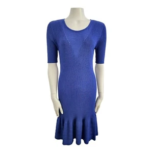 Vestido mujer vintage años 90 S M azul línea A cintas laterales viscosa - Imagen 1 de 8