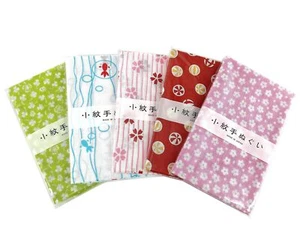 Set of 5 Japanese Tenugui Towels Cotton Cloth Fabrics Traditional patterns 2 - Picture 1 of 1