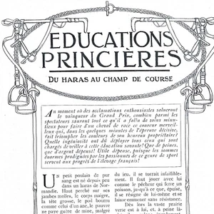 Cheval Educations Princière Du haras au champ de course - Article de presse 1905 - Picture 1 of 4