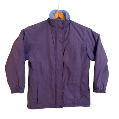 LL Bean Womens Petite Purple Fleece Lined Insulated Hooded Jacket Size Small - Image 1 of 4